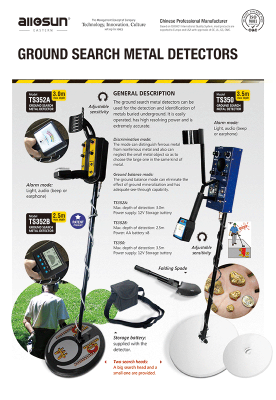 TS350, TS352A Ground Search Metal Detector, Gold